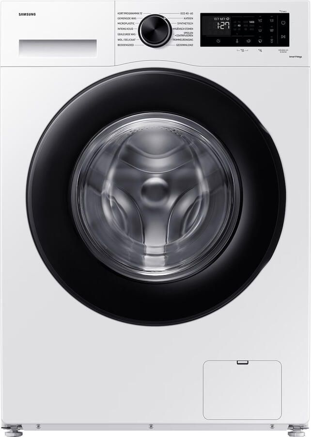 Samsung WW80CGC04AAEEN 8 kilo 1400 toeren A label smart things White body Black Panel Black Door
