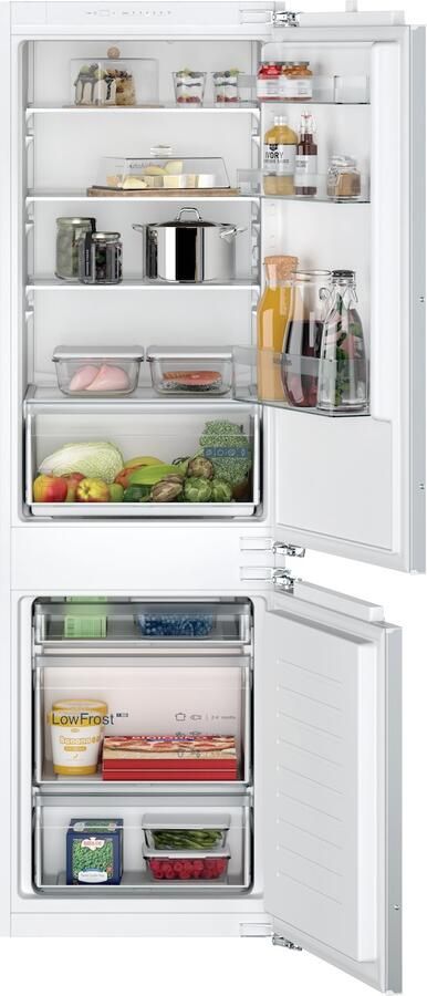 Siemens KI86VNFE0 iQ100 Inbouw koel-vriescombinatie 177.2 x 54.1 cm 267 l Zeer stil Energielabel E