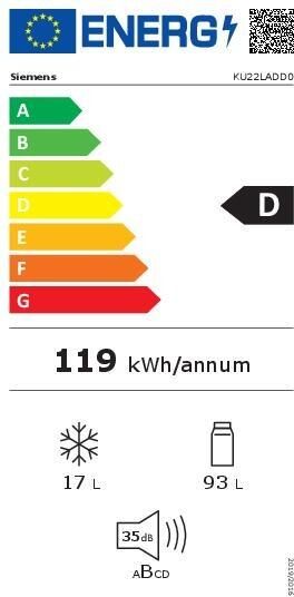 Siemens iQ500 KU22LADD0 110 l Onderbouw D 35 dB SN-T 3 kg 24u - Foto 3