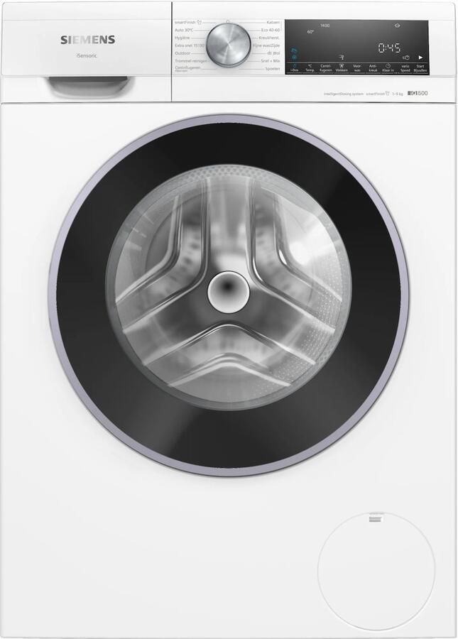Siemens WG44G2FLNL iQ500 Wasmachine 9 kg 1400 rpm Energielabel A Automatisch doseren smartFinish: vermindert kreukels tot 50% speedPack L: verkort wasprogramma's met varioSpeed - Foto 1
