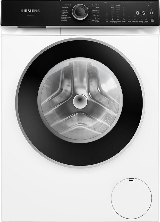 Siemens WG46H2A7NL iQ500 Wasmachine met stoom 9 kg 1600 rpm Automatisch doseren Energielabel A speedPack L: verkort wasprogramma's met varioSpeed Home Connect