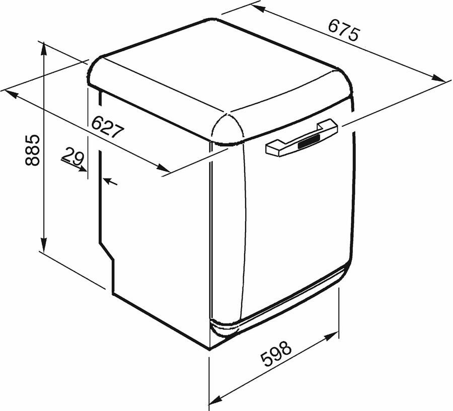 Smeg STFABWH3 Jaren 50 onderbouw vaatwasser - Foto 2