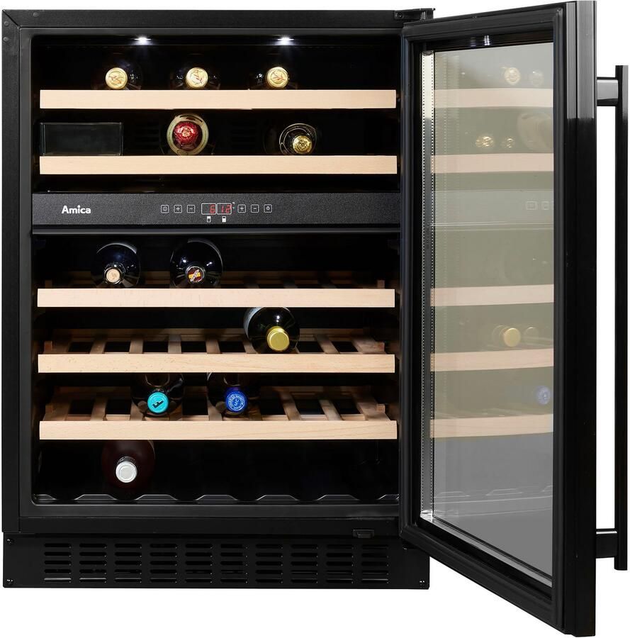 Amica Wijnkoelkast WK 341 110-1 S WBB 4661 ADB voor 45 standaardflessen á 0 75l vrijstaande koelkast