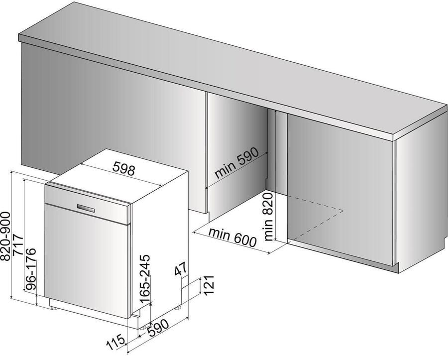 BAUKNECHT Onderbouwvaatwasser BUC 3C26 X 82 cm x 59 8 cm - Foto 3
