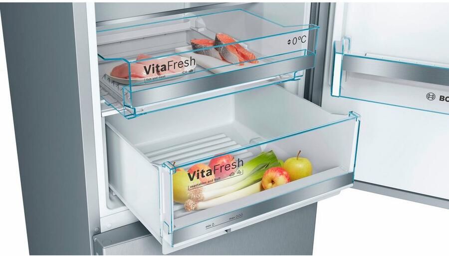 Bosch KGE39ALCA Serie 6 koel-vriescombinatie VitaFresh: houdt etenswaren langer vers in gekoelde lades RVS - Foto 9