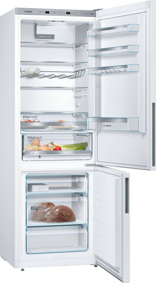 Bosch KGE49AWCA Serie 6 Koel-vriescombinatie Extra breed VitaFresh: houdt etenswaren langer vers in gekoelde lades Wit Energielabel C