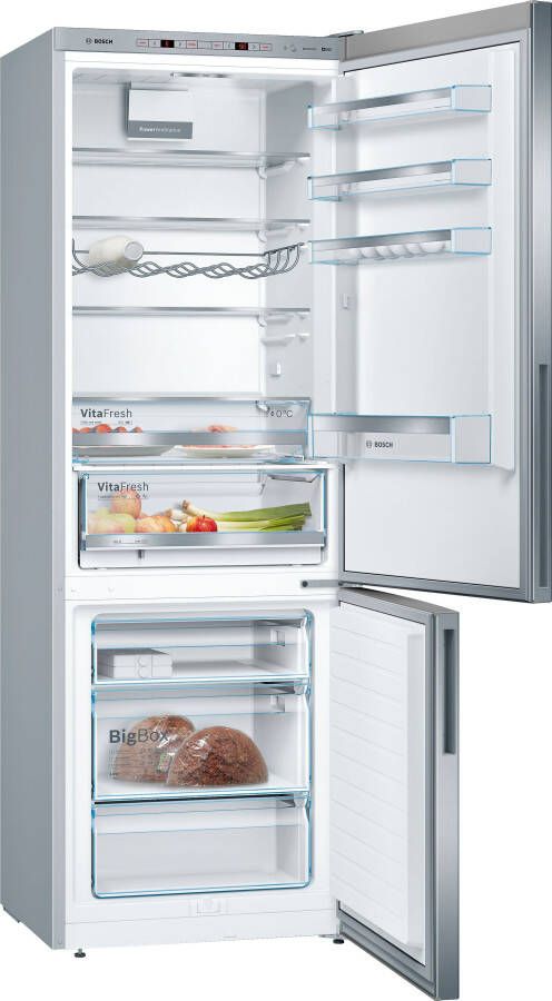 Bosch KGE49AICA Serie 6 Koelkast Koel-vriescombinatie Extra breed RVS Energielabel C Houd je versen langer vers met VitaFresh Big Box in de vriesruimte