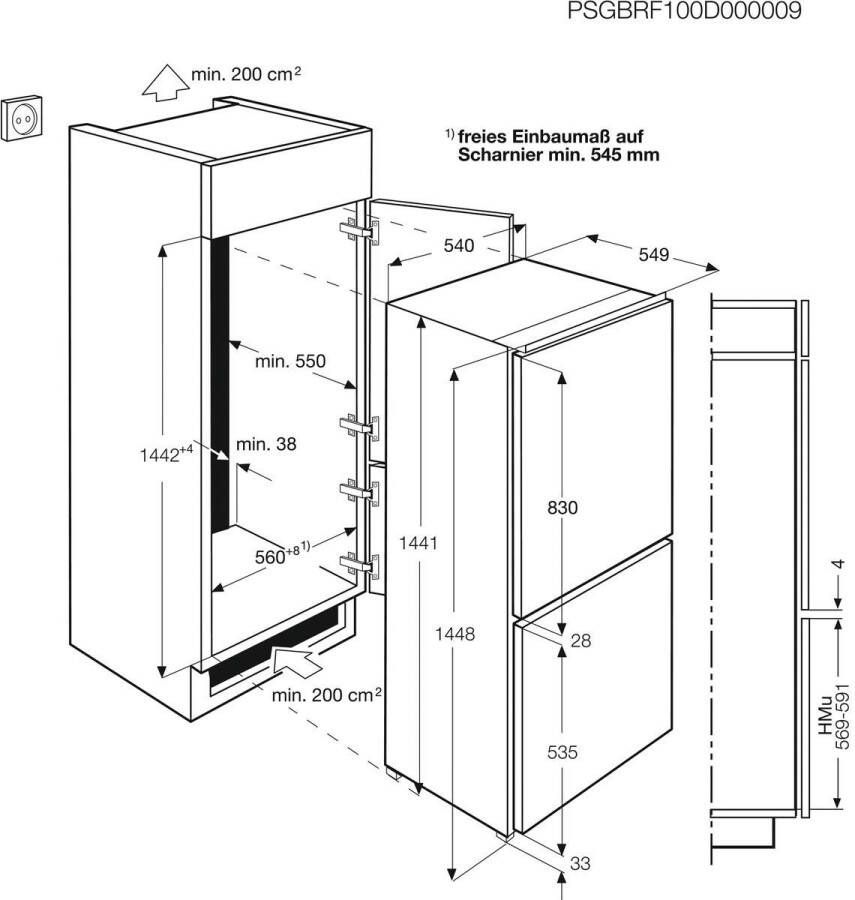 AEG Inbouw koel-vriescombinatie SCE714FALS 144 1 cm x 54 9 cm - Foto 14