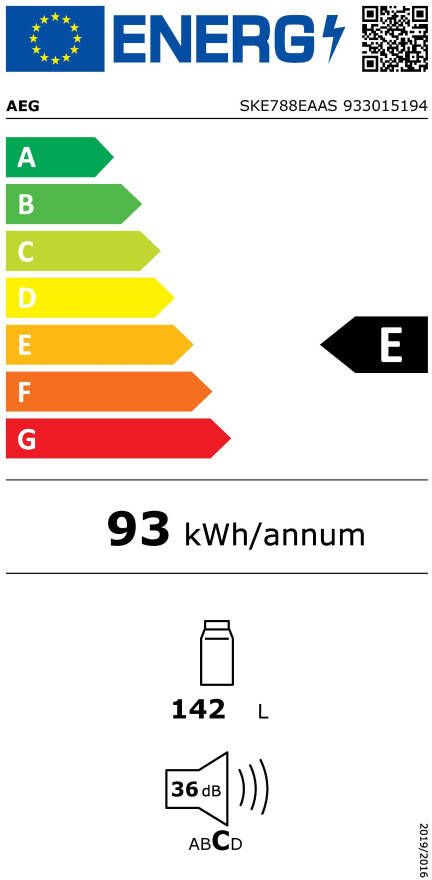 AEG Inbouwkoelkast SKE788EAAS 87 3 cm x 54 8 cm