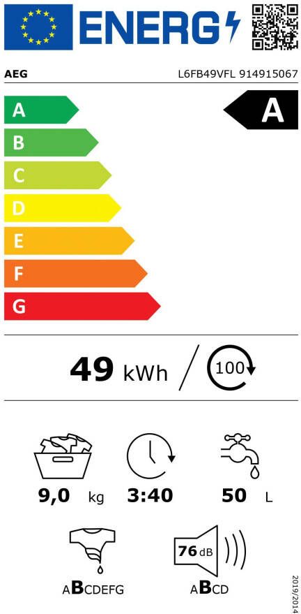 AEG Wasmachine L6FB49VFL met anti-allergieserie