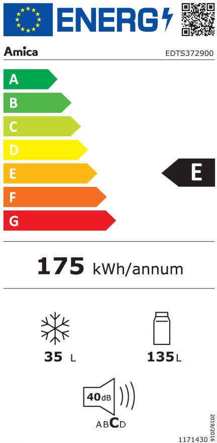 Amica Inbouw koel-vriescombinatie EDTS 372 900 122 1 cm x 54 cm Automatisch ontdooisysteem - Foto 6