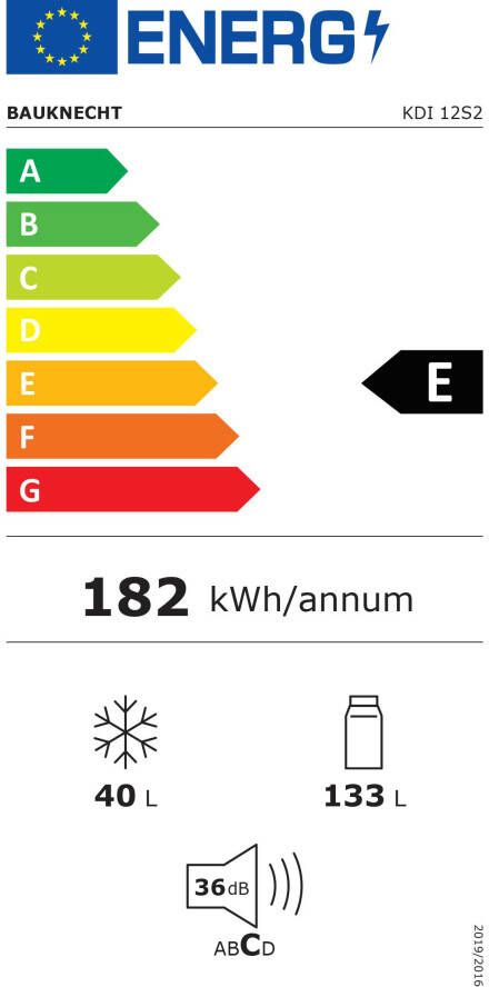 BAUKNECHT Inbouw koel-vriescombinatie KDI 12S2 122 cm x 54 cm