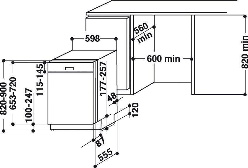 BAUKNECHT Volledig geïntegreerde vaatwasser OBIO POWERCLEAN 6330 82 cm x 59 8 cm