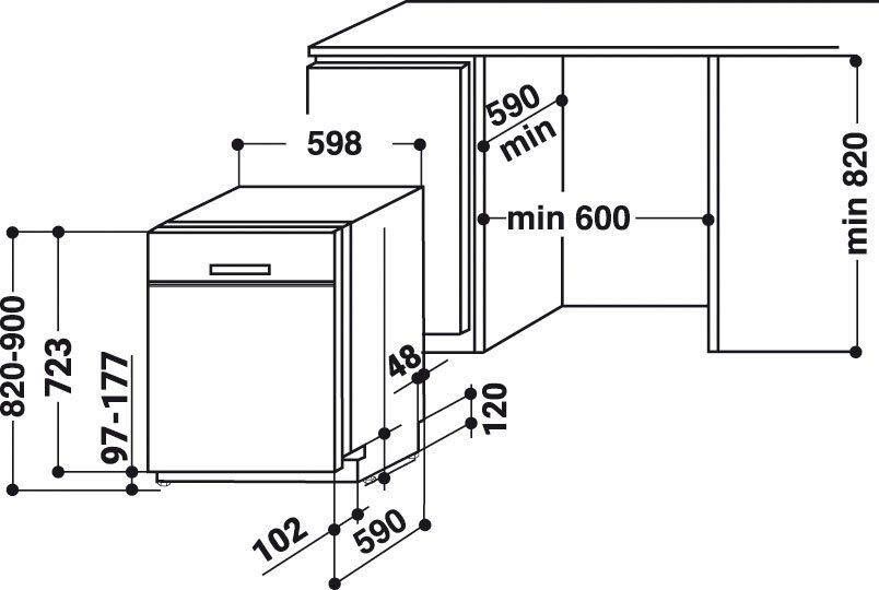 BAUKNECHT Volledig geïntegreerde vaatwasser OBIO POWERCLEAN 6330 82 cm x 59 8 cm