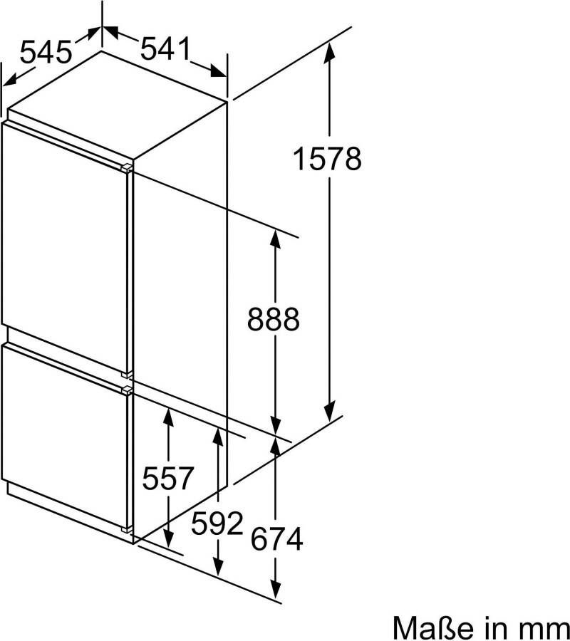 BOSCH Inbouw koel-vriescombinatie KIV77VSF0 157 8 cm x 54 1 cm
