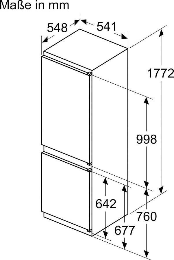 BOSCH Inbouw koel-vriescombinatie KIV86NSF0 177 2 cm x 54 1 cm