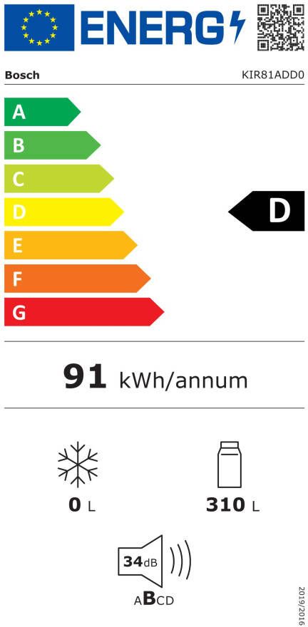 BOSCH Inbouw koelkast KIR81ADD0 177 2 cm x 55 8 cm
