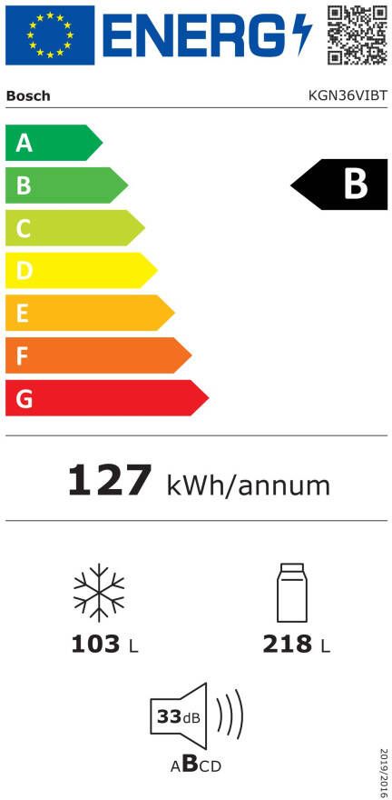 BOSCH Koel-vriescombinatie KGN36VIBT