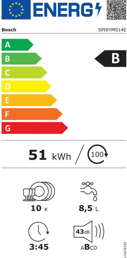 BOSCH Semi-geïntegreerde vaatwasser SPI6YMS14E 81 5 cm x 44 8 cm