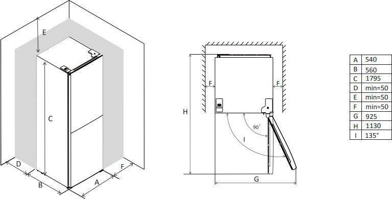 Hanseatic Koel-vriescombinatie HKGK17954DNFWDBI NoFrost Waterdispenser