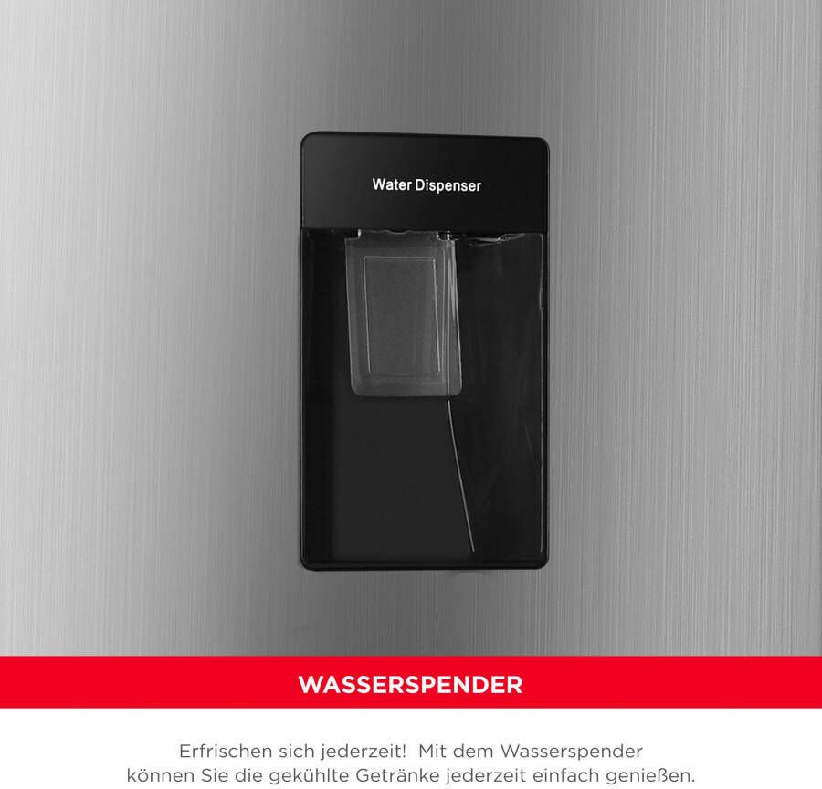 Hanseatic Koel-vriescombinatie HKGK17954DNFWDBI NoFrost waterdispenser deuralarm