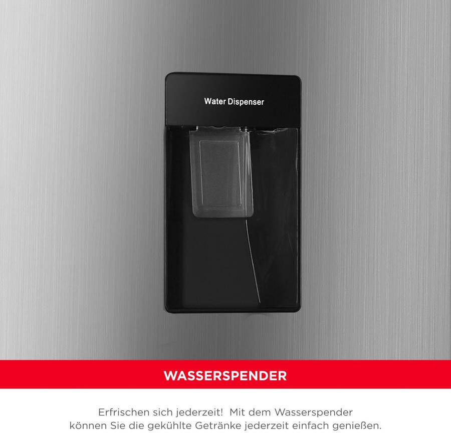 Hanseatic Koel-vriescombinatie HKGK17954DNFWDBI NoFrost Waterdispenser