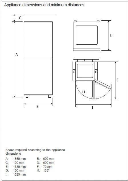 Hanseatic Koel-vriescombinatie HKGK18560CNFWDI NoFrost waterdispenser deuralarm (1 stuk)