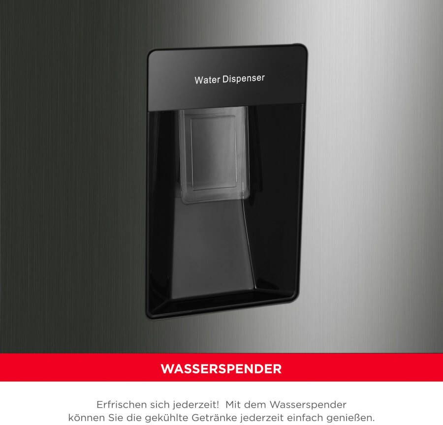 Hanseatic Koel-vriescombinatie HKGK18560CNFWDI NoFrost waterdispenser deuralarm (1 stuk)