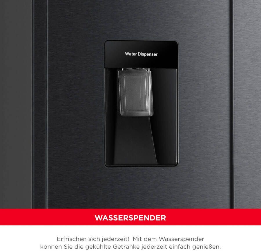 Hanseatic Multidoor HCDB18080DWDI NoFrost waterdispenser display deuralarm