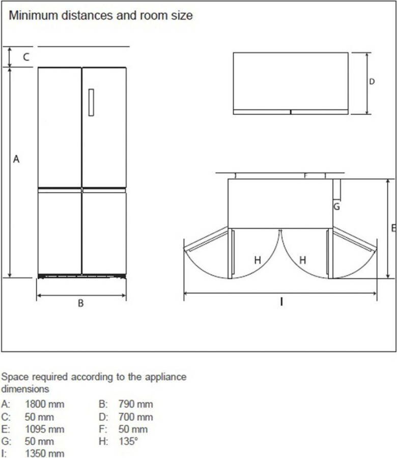 Hanseatic MultiDoor HCDC18080CI NoFrost display deuralarm