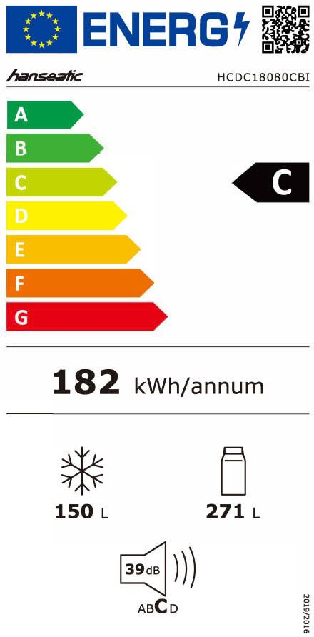 Hanseatic MultiDoor HCDC18080CI NoFrost display deuralarm