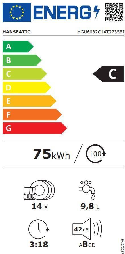 Hanseatic Onderbouwvaatwasser HGU6082C14T7735EI 81 5 cm x 59 8 cm