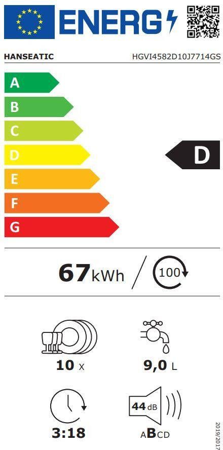 Hanseatic Volledig geïntegreerde vaatwasser HGVI4582D10J7714GS 81 5 cm x 44 8 cm