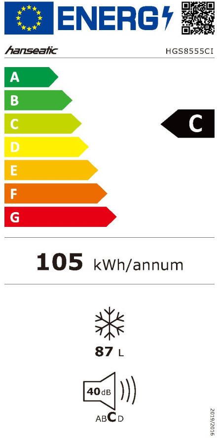 Hanseatic Vrieskast HGS8555A3