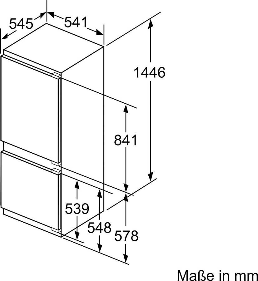 NEFF Inbouw koel-vriescombinatie KI5672FF0 144 6 cm x 54 1 cm