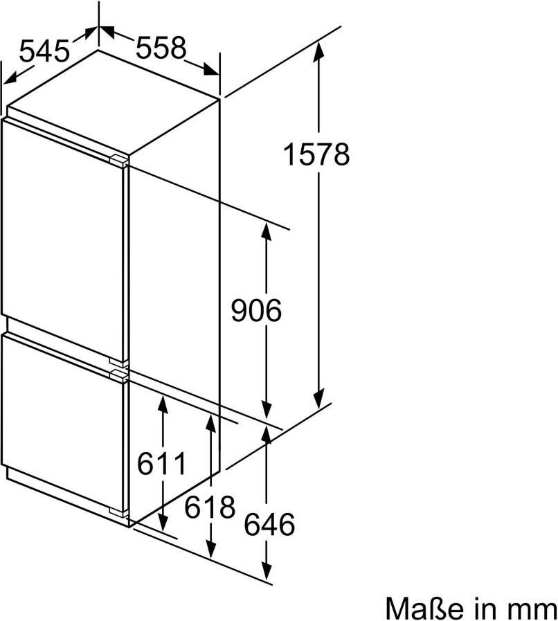 SIEMENS Inbouw koel-vriescombinatie KI77SADE0 157 8 cm x 55 8 cm