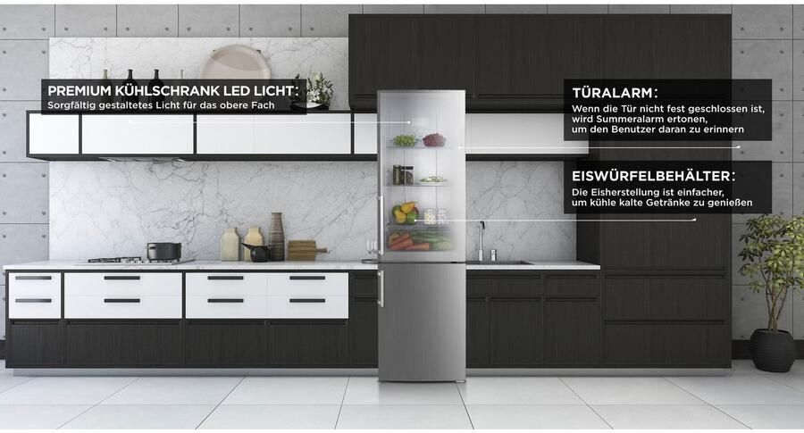 Hanseatic Koel-vriescombinatie HKGK17955CNFI Ontdooifunctie Snelle vriesfunctie - Foto 6