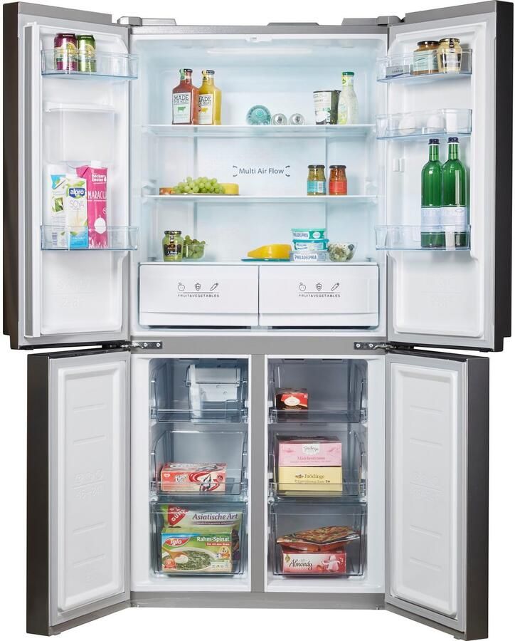 Hanseatic MultiDoor HCD17884EI NoFrost waterdispenser FreshZone vakantiemodus display