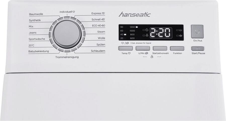 Hanseatic Wasmachine toplader HTW7512A 7 5 kg Automatische hoeveelhedencontrole - Foto 6