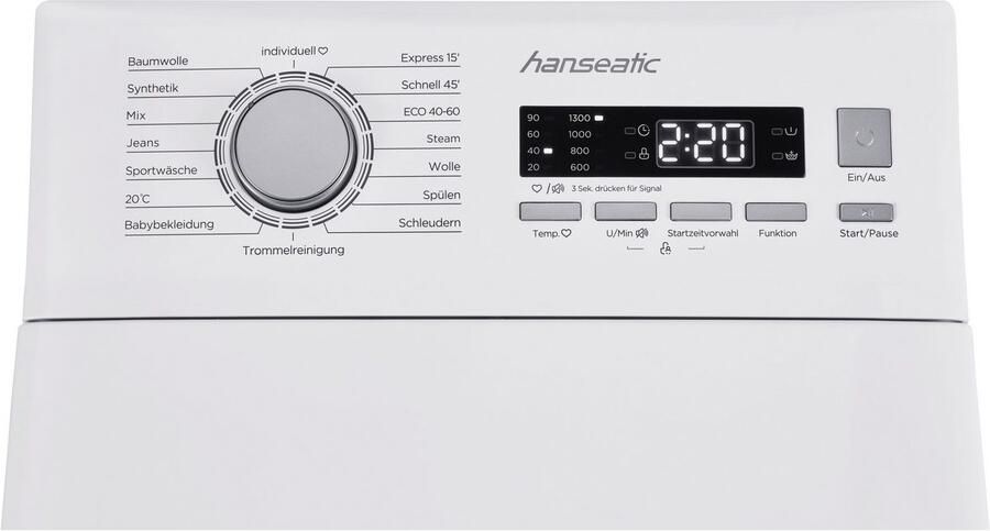 Hanseatic Wasmachine toplader HTW8013A 8 0 kg Automatische hoeveelhedencontrole - Foto 5