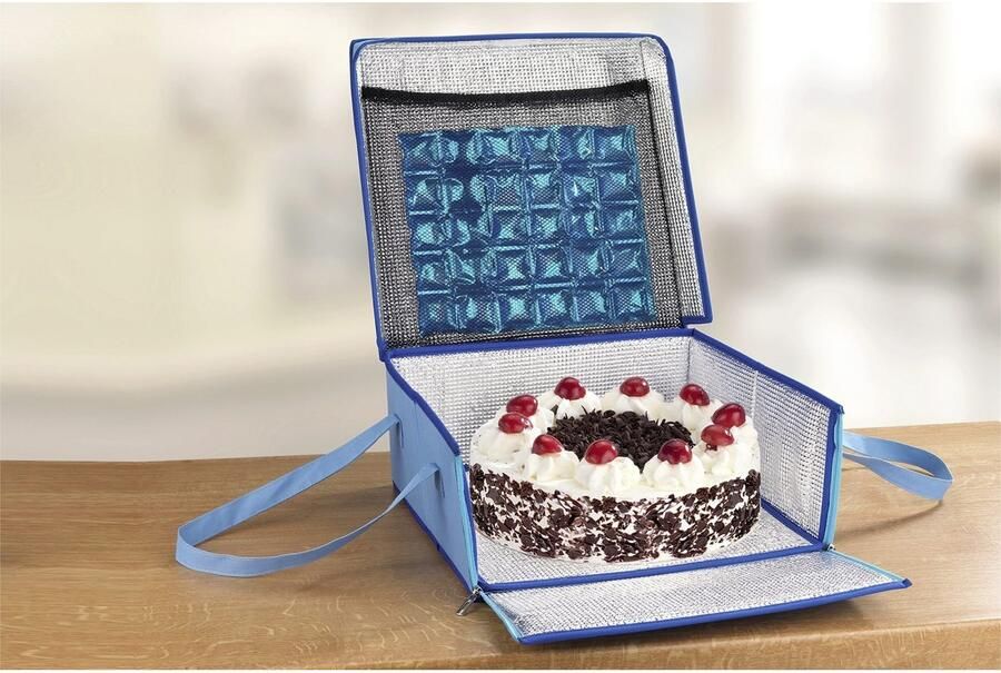 Maximex Koeltas Blauw Transporttas met isolatielaag voor taarten koude en warme gerechten - Foto 7