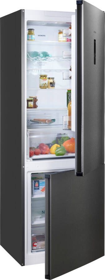 Siemens KG49NXXCF iQ300 Koelkast Koel-vriescombinatie Energielabel C Total No Frost Nooit meer ontdooien Zwart hyperFresh ruimte voor groente en fruit superKoelen functie