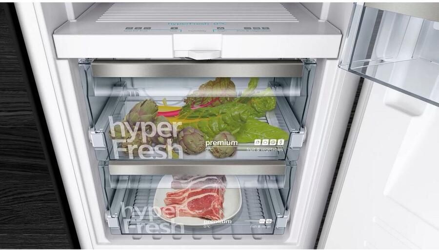 Siemens KI51FADE0 iQ700 Inbouwkoelkast 139.7 cm x 55.8 cm Vlakscharnier hyperFresh Premium 0 °C: De beste omgeving voor al je versen Led verlichting - Foto 6