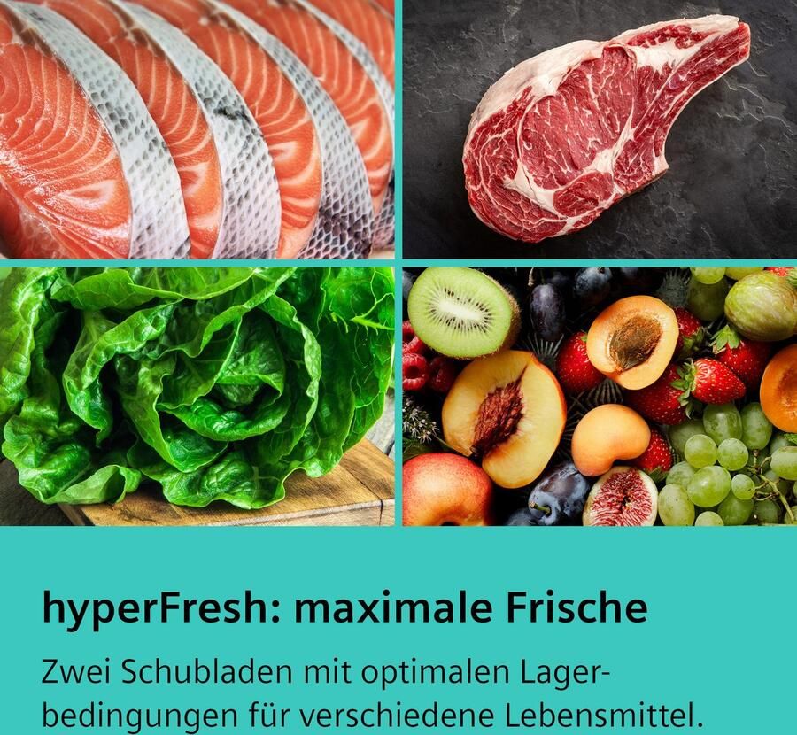Siemens KG39NAXCF iQ500 Koelvriescombinatie Total No Frost nooit meer ontdooien Zwart Energielabel C hyperFresh 0°C meer ruimte voor groente en frui
