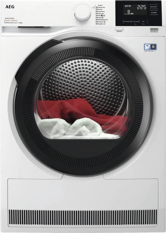 AEG TR8ESSEN EcoLine 8000 serie AbsoluteCare Wasdroger Warmtepompdroger Wit 8 kg A+++