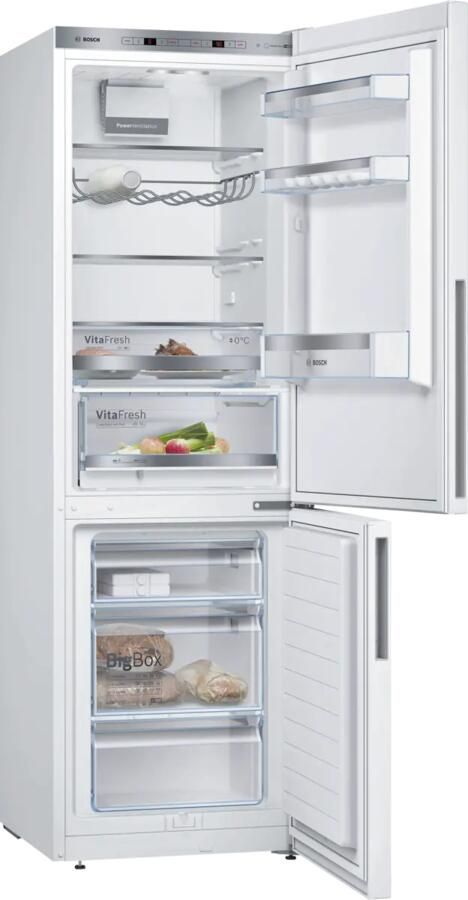 Bosch KGE36AWCA Serie 6 Koelkast Koel-vriescombinatie Wit Energielabel C VitaFresh: houdt etenswaren langer vers in gekoelde lades