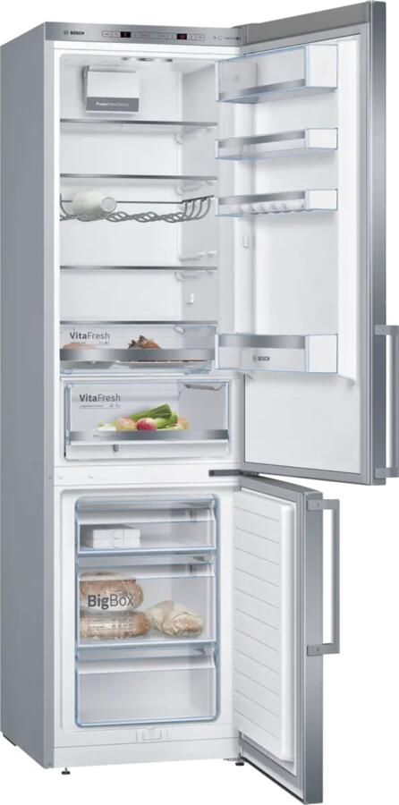 Bosch KGE398IBP Serie 6 Koel-vriescombinatie RVS Energielabel B VitaFresh: houdt etenswaren langer vers in gekoelde lades