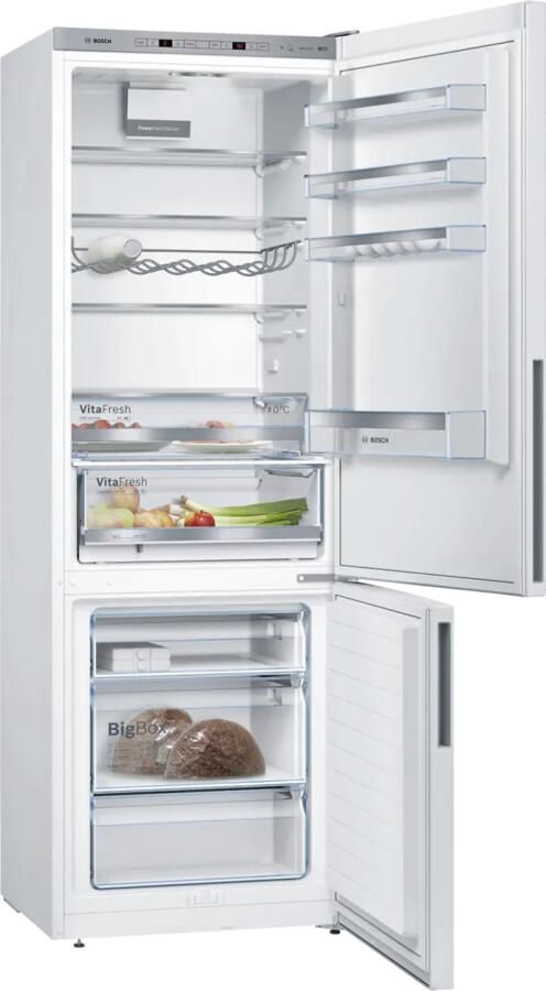 Bosch KGE49AWCA Serie 6 Koel-vriescombinatie Extra breed VitaFresh: houdt etenswaren langer vers in gekoelde lades Wit Energielabel C