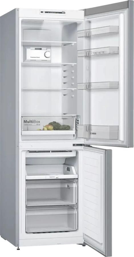 Bosch KGN36NLEA Serie 2 -Koelkast Koel-vriescombinatie Total No Frost: Nooit meer ontdooien PerfectFit zet je koelkast strak tegen de wand of in een nis -Led verlichting RVS