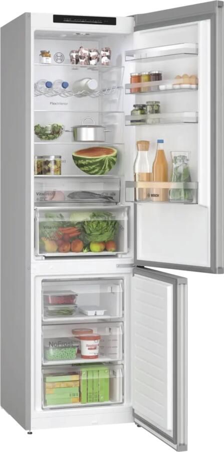 Bosch KGN392LDF Serie 4 Koel-vriescombinatie Total No Frost; Nooit meer ontdooien RVS VitaFresh XXL 0°C: houd etenswaren langer vers met extra ruime vershoudlades